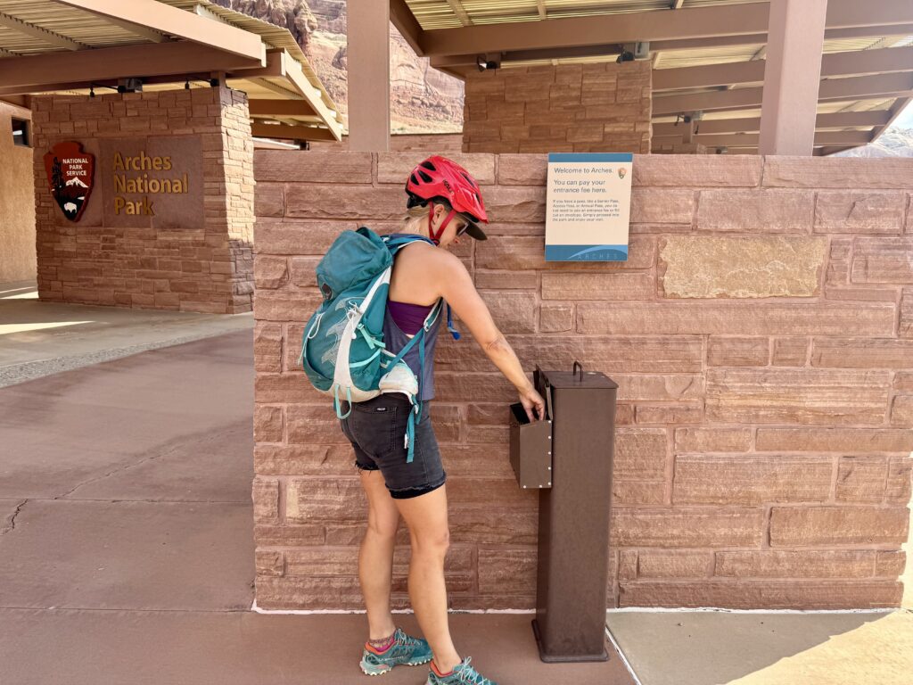 Arches national park biking pay station