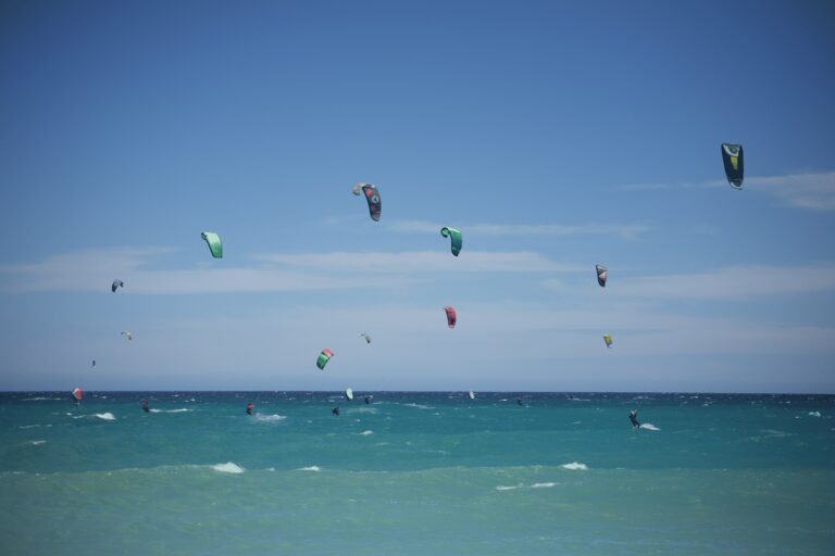 Lots of people kite boarding in La Ventana