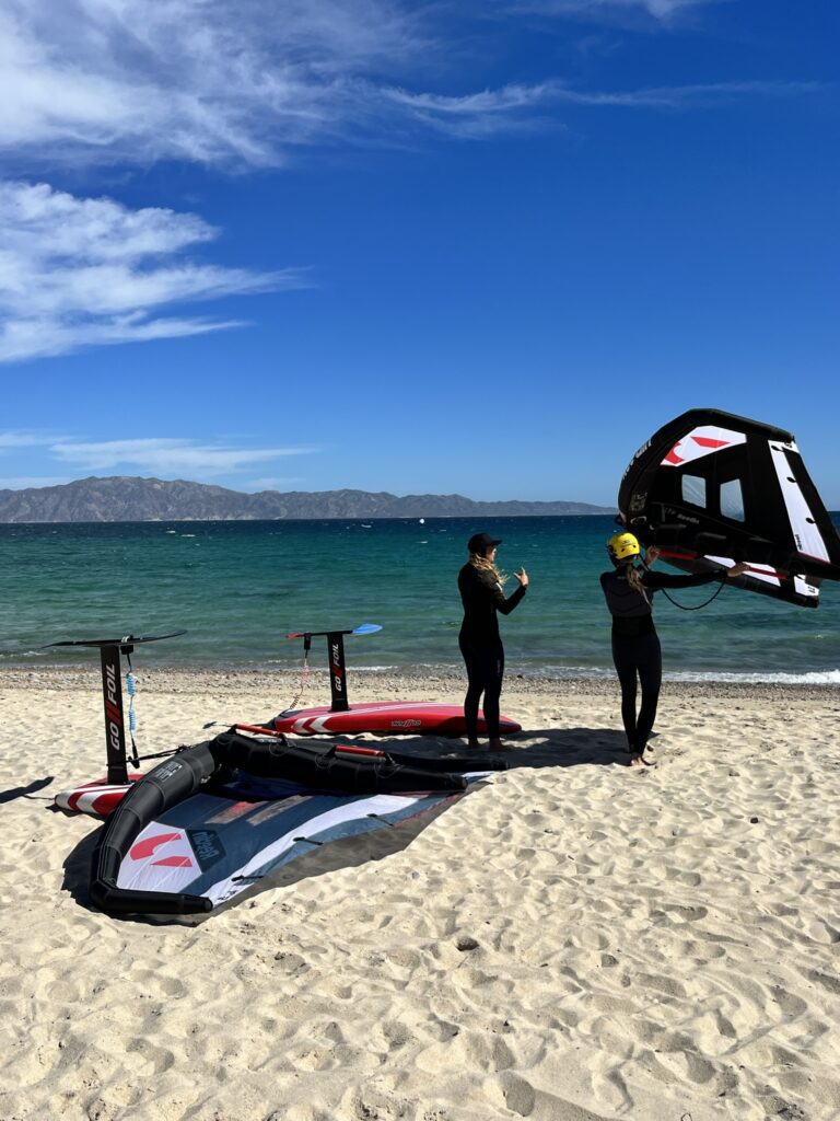 Baja wing teaching wing foiling in La Ventana
