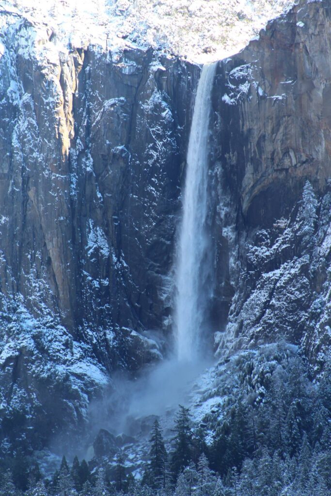 bridalveil falls in winter