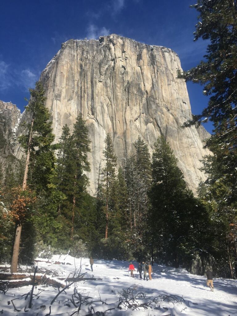 yosemite half dome in winter 