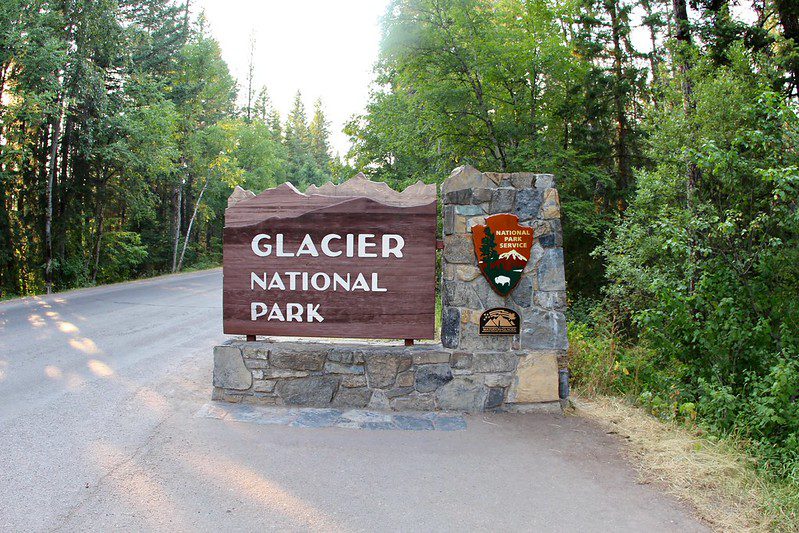 Glacier National Park entrance sign