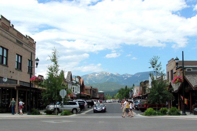 Downtown Whitefish Montana in Summer