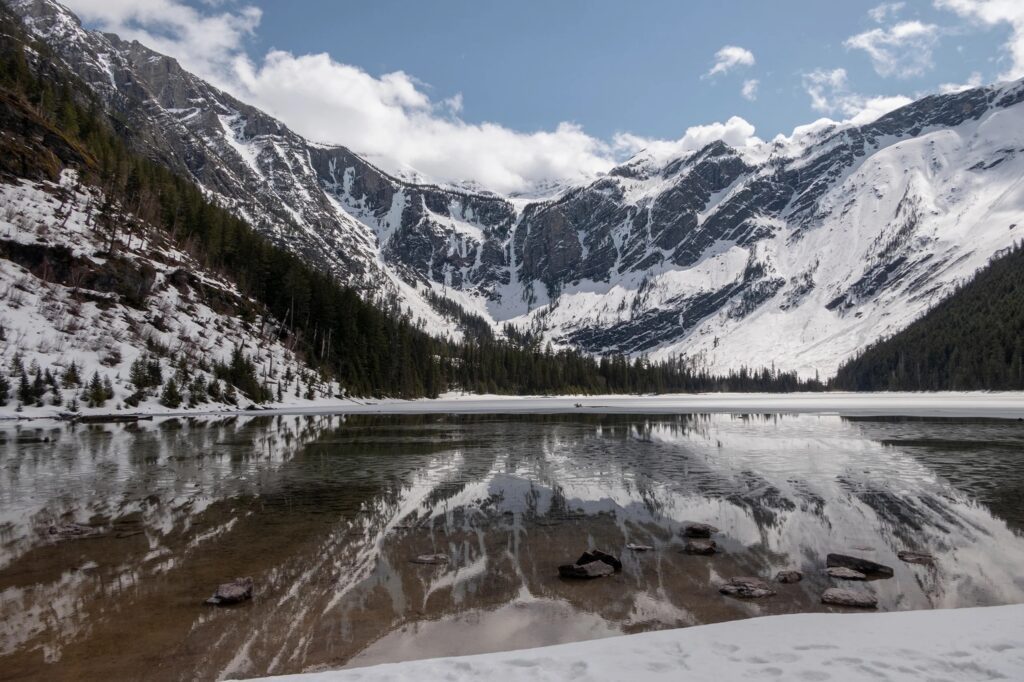 Avalanche Lake in winter