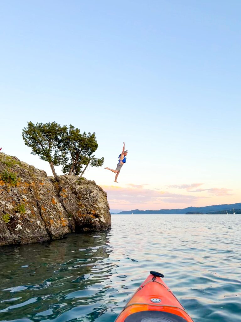 Flathead lake cliff jump